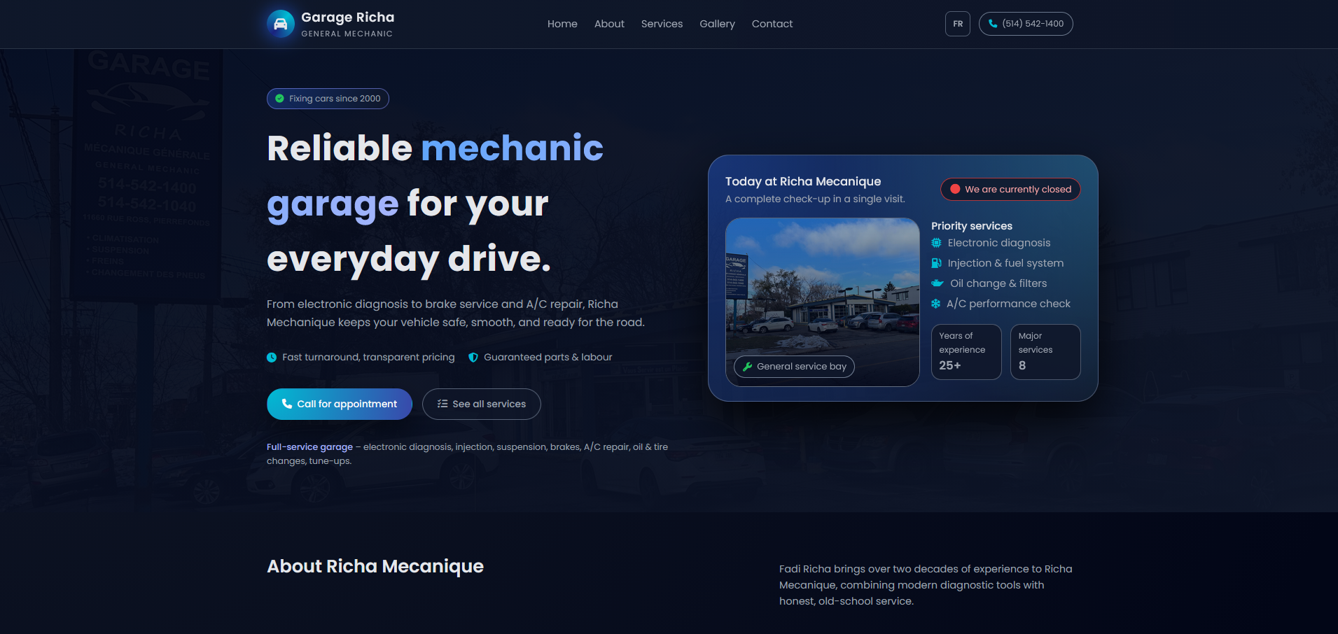 Richa Mecanique Website